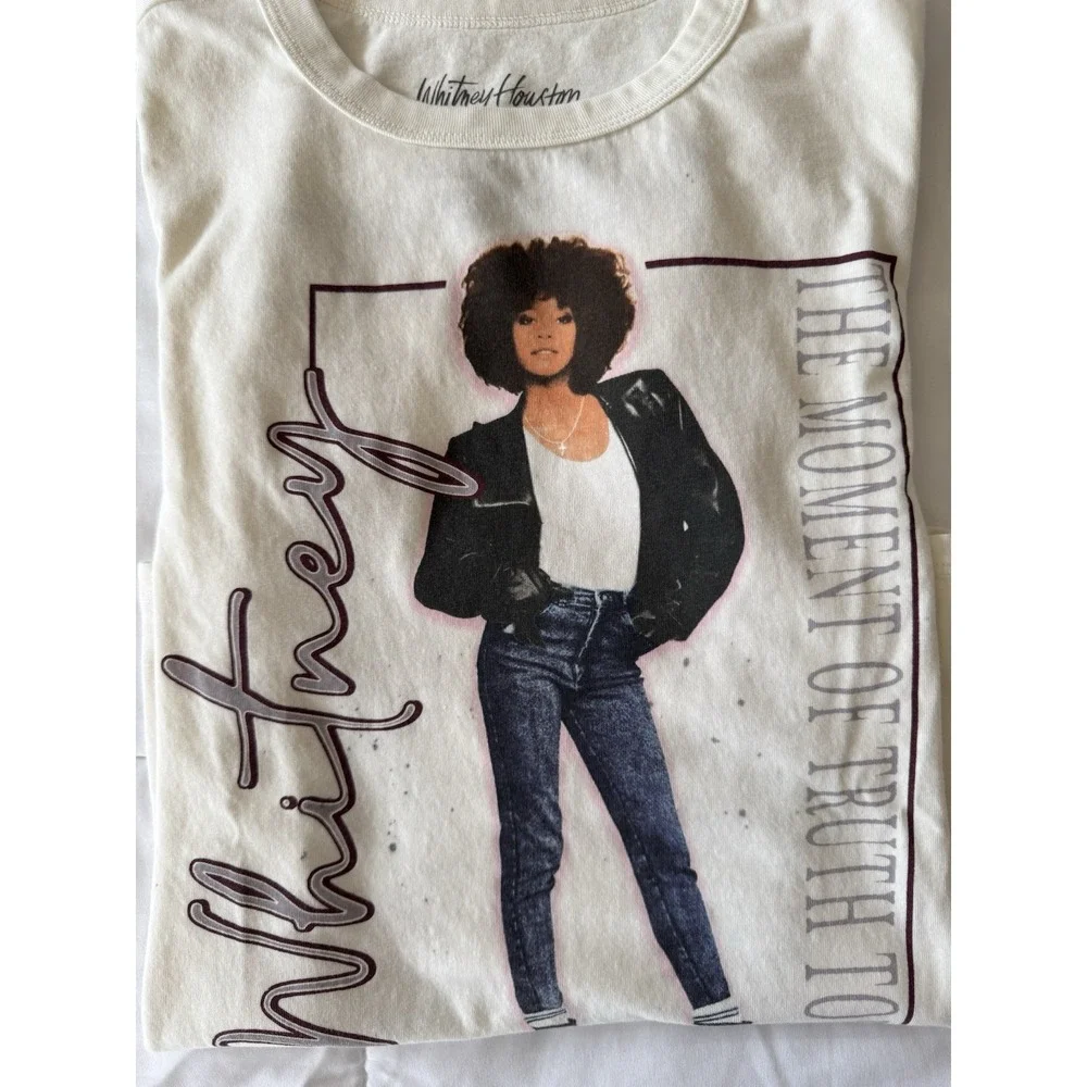Whitney Houston Tee Shirt World Tour '87 White Size XS Graphic Print Music Band - Picture 4 of 6